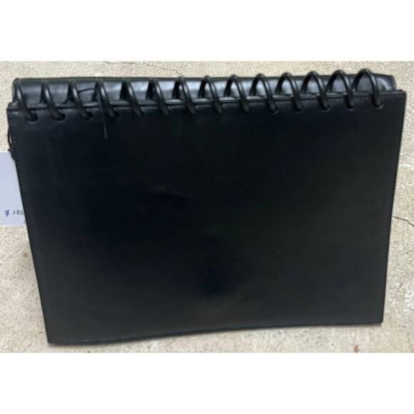 Atribut Handcrafted Black & White Leather Bag Detachable Strap / Spiral Top NEW - Picture 4 of 16